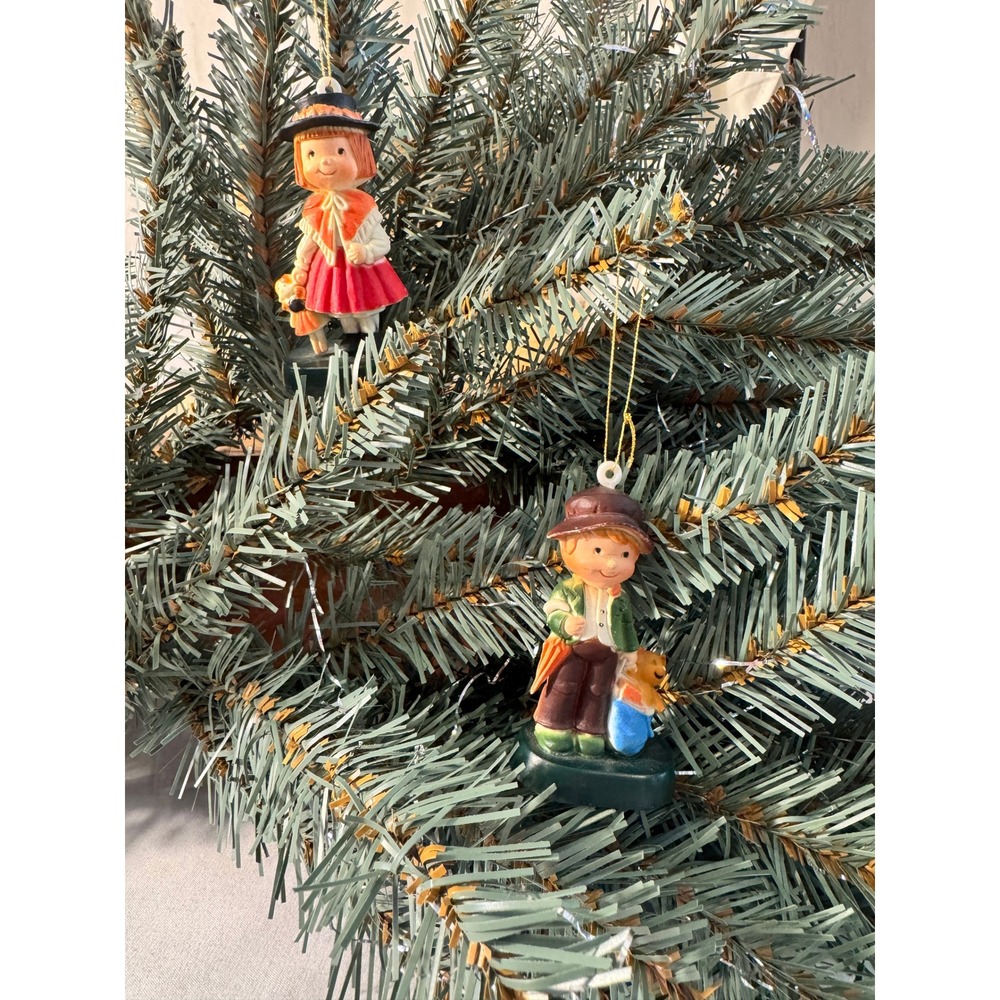Christmas Ornaments Multicolor Vintage Boy Girl Figurines Hong Kong Vintage